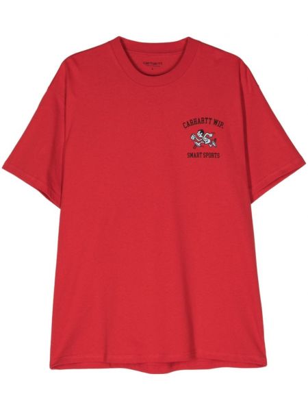 Kokvilnas sporta t-krekls Carhartt Wip sarkans