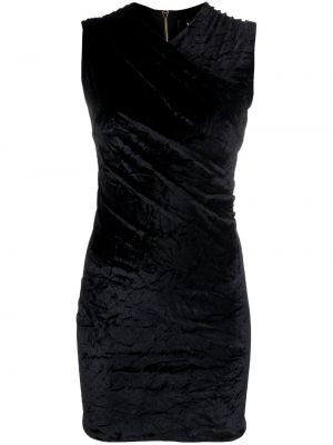 Zamatové koktejlkové šaty bez rukávov Versace čierna