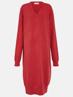 Kašmírové dlouhé šaty Extreme Cashmere červená
