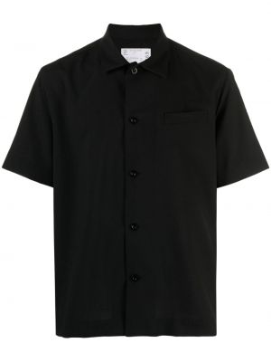 Μάλλινο πουκάμισο Sacai μαύρο