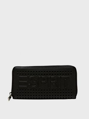 Шкіряний гаманець Esprit чорний