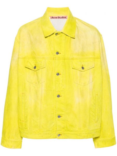 Džínová bunda s oděrkami Acne Studios žlutá