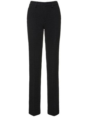 Pantaloni cu picior drept din tweed Alessandra Rich negru