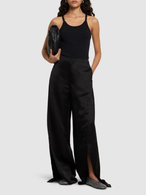 Pantalones de lino bootcut Ralph Lauren Collection negro