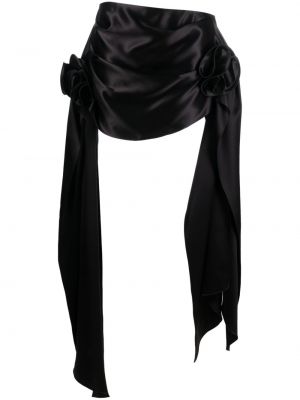 Drapované hedvábné mini sukně Magda Butrym černé