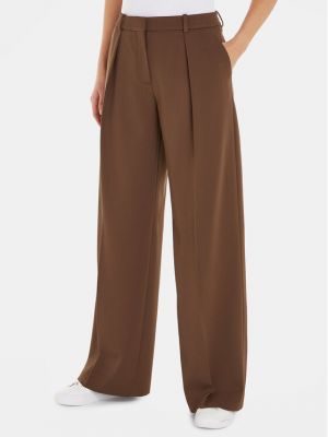 Voľné bavlnené nohavice Calvin Klein hnedá