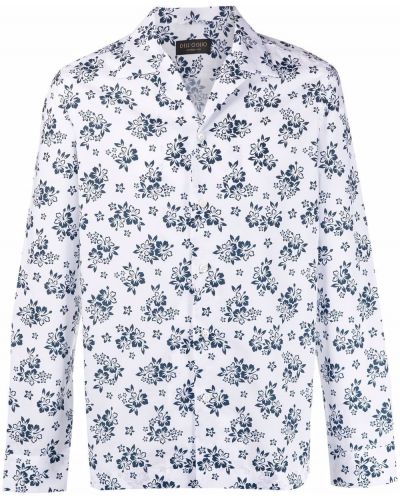 Camisa de flores con estampado Dell'oglio blanco