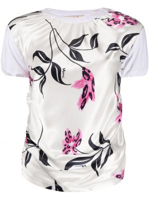 Camiseta de flores con estampado Marni blanco