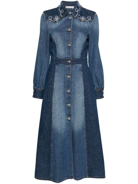 Robe chemise Chloé bleu