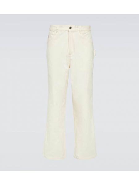 Pantalones rectos de algodón Bode blanco