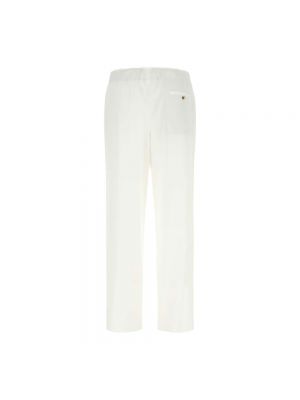 Pantalones rectos de algodón Agnona blanco