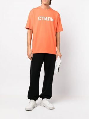 T-krekls ar apdruku Heron Preston oranžs