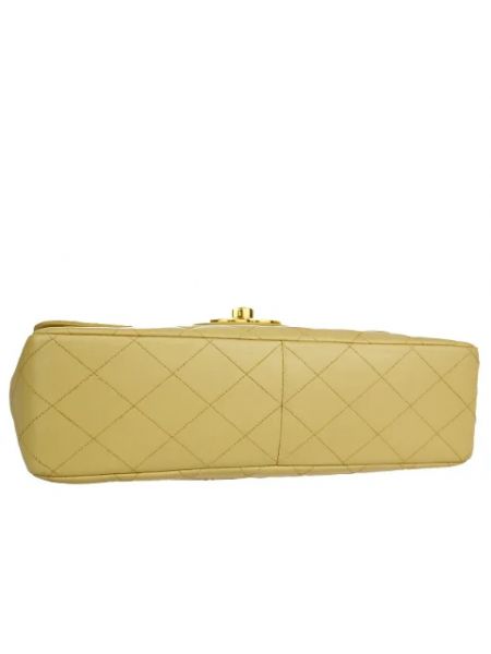 Bolsa de hombro de cuero retro Chanel Vintage beige