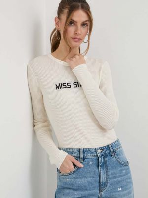 Sweter wełniany Miss Sixty beżowy