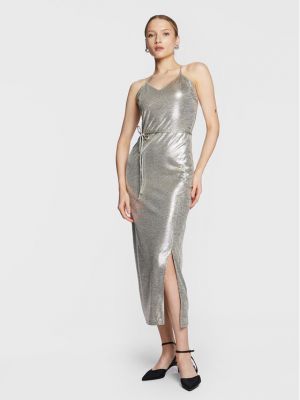Koktejlové šaty Calvin Klein stříbrné