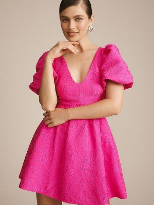 Платье мини с v-образным вырезом Sachin & Babi розовое