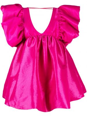 Коктейлна рокля с волани Kika Vargas розово