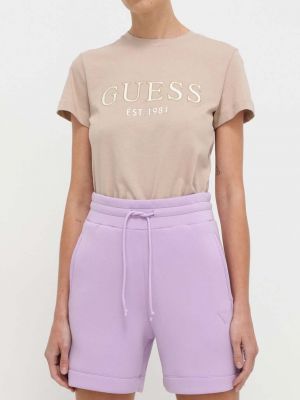 Однотонные шорты Guess фиолетовые