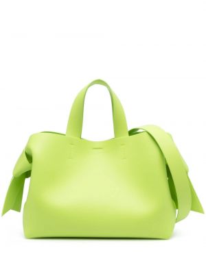 Δερμάτινη τσάντα shopper Acne Studios πράσινο
