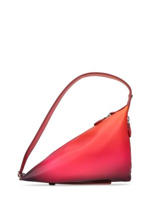 Kožená kabelka s prechodom farieb Courreges červená