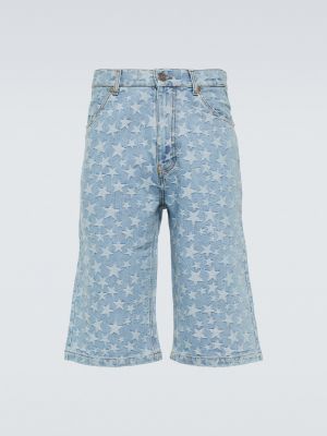 Хлопковые джинсовые шорты Erl синие