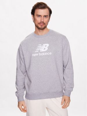 Laza szabású pulóver New Balance szürke
