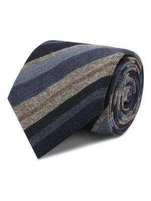 Шелковый шерстяной галстук Brioni синий