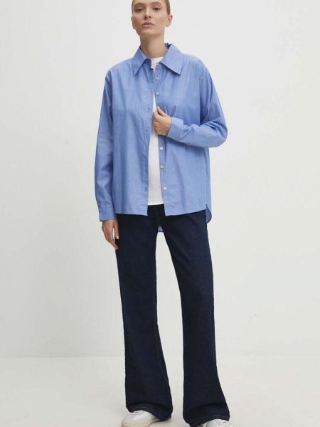 Bavlněná košile relaxed fit Answear Lab modrá
