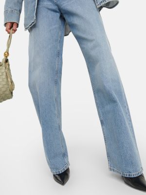 Straight fit džíny s vysokým pasem Bottega Veneta modré