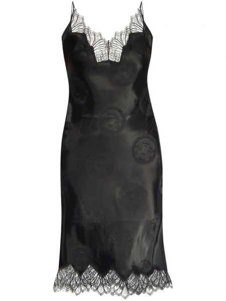 Čipkované hodvábne šaty Coperni čierna