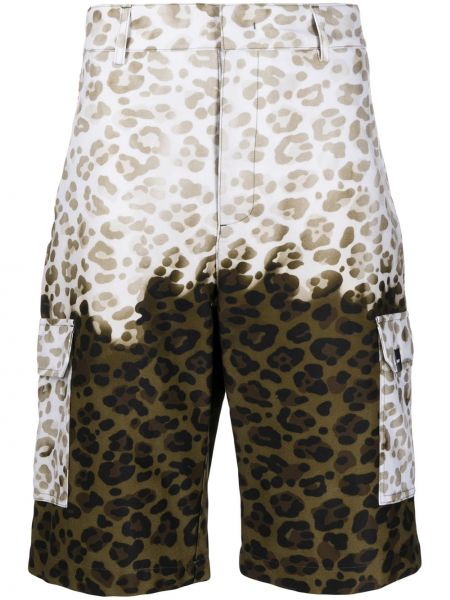 Pantalones cortos cargo con estampado leopardo Msgm verde