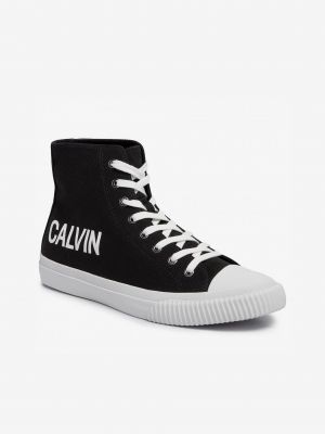 Tenisky s nápisom Calvin Klein Jeans čierna