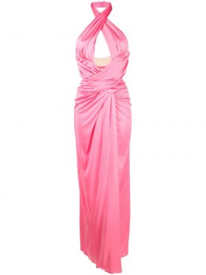 Drapiruotas vakarinė suknelė Moschino rožinė