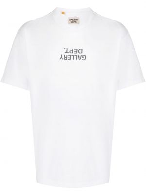 Bavlněné tričko s potiskem Gallery Dept. bílé