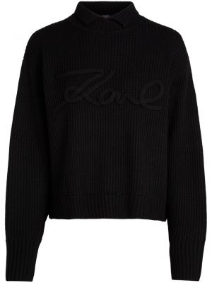 Robe en tricot avec applique Karl Lagerfeld noir