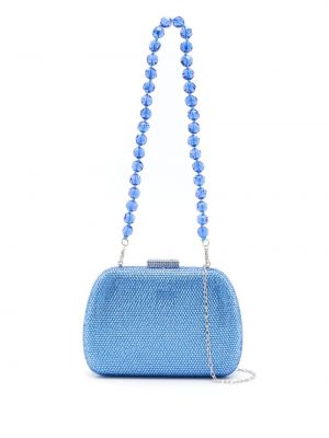Pisemska torbica s kristali Serpui modra