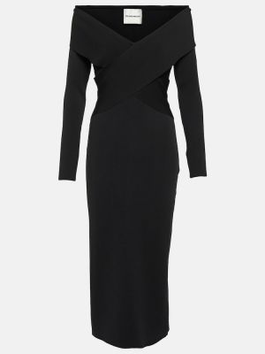 Midi haljina od jersey Roland Mouret crna