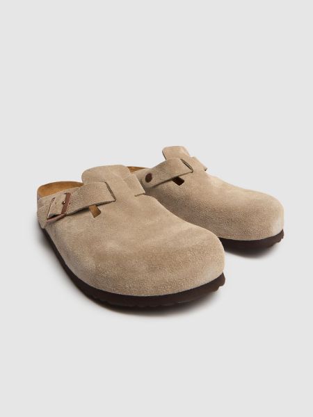 Süet mule terlik Birkenstock bej