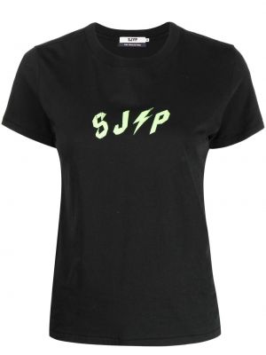 T-shirt z nadrukiem Sjyp - Сzarny