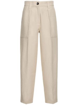 Pantalones de lana de lino Giorgio Armani