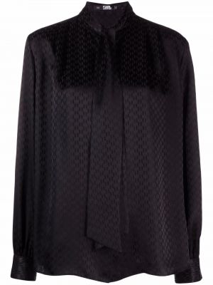 Блузка с узором Karl Lagerfeld, черный