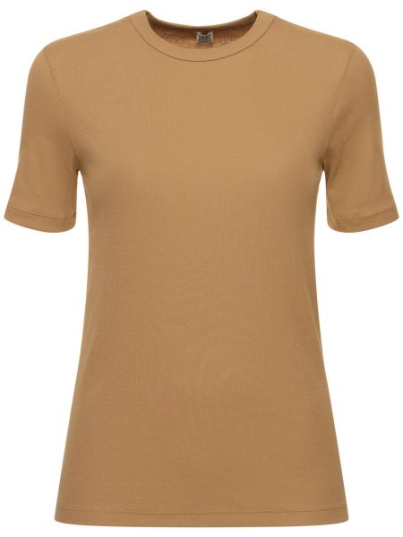 Džerzej bavlnené tričko Totême hnedá