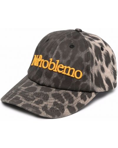 Leopard trykt cap Aries brun