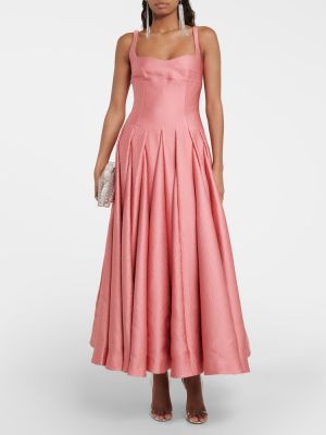 Midi šaty Emilia Wickstead růžové