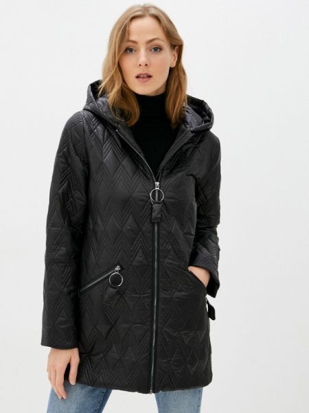 Утепленная демисезонная куртка снежная королева Черная
