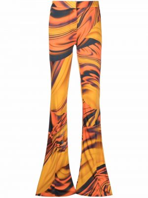 Pantalon à imprimé à motifs abstraits large The Attico orange