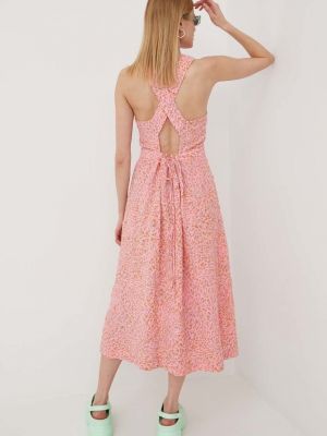 Плаття міді Vero Moda, рожеве