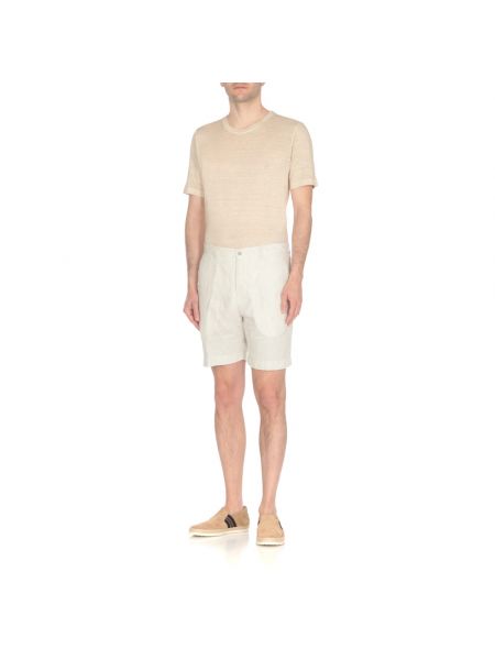 Pantalones cortos de lino 120% Lino beige