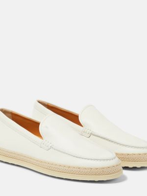 Pantofi loafer din piele Tod's alb