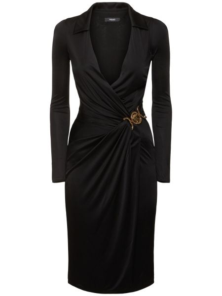 Crepe jersey dress Versace svart